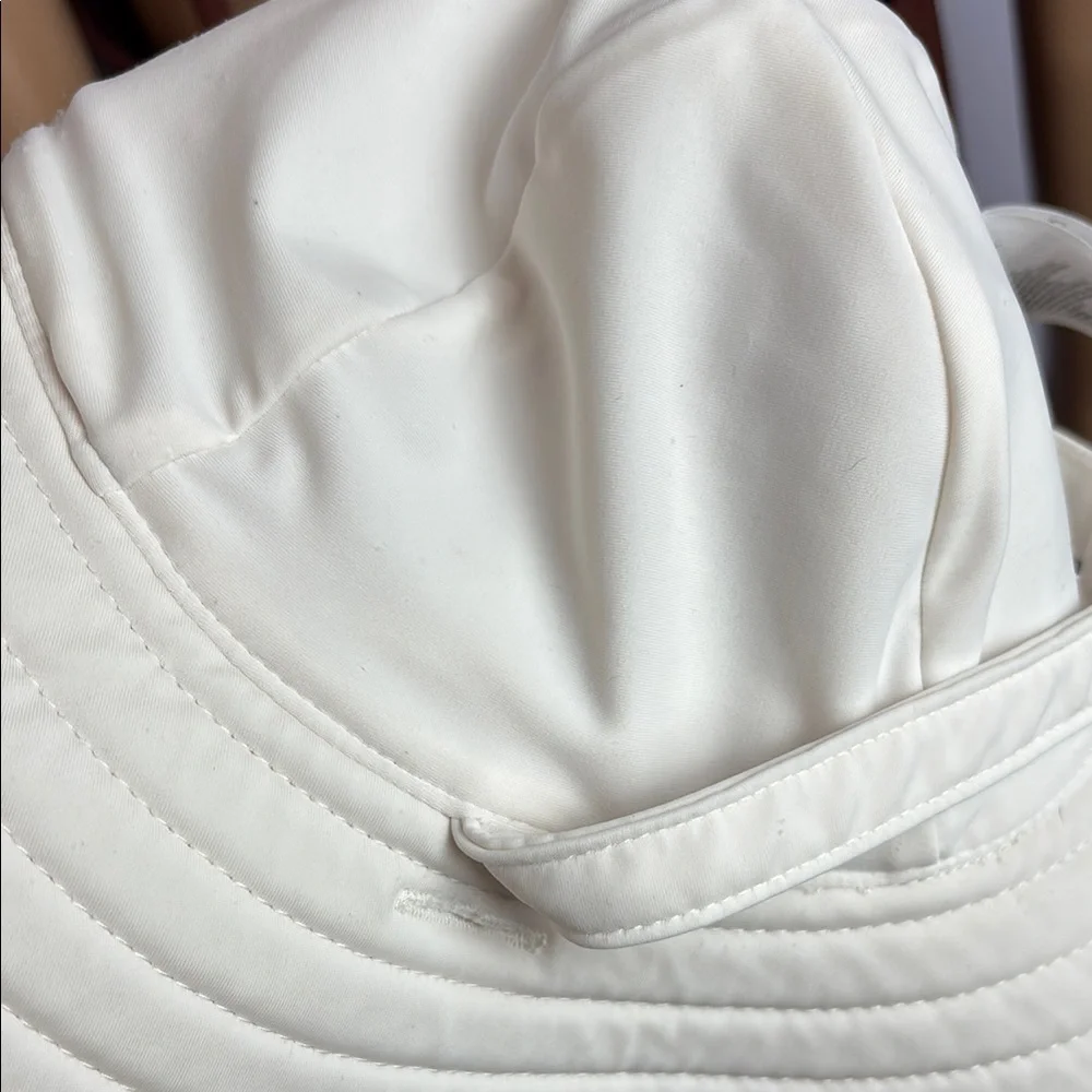 Hurley White Quilted Brim Bucket Sun Hat